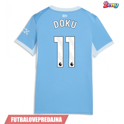 Lacne Ženy Futbalové dres Manchester City Jeremy Doku #11 2026-27 Krátky Rukáv - Domáci